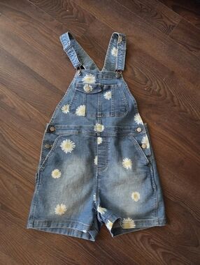 Denim Daisy Short Overalls, Size XS